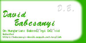 david babcsanyi business card